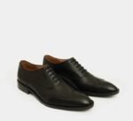 Burnished Black Leather Derby Shoes