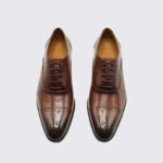 BROWN FULL BROGUE PUNCH LEATHER OXFORD - Image 5